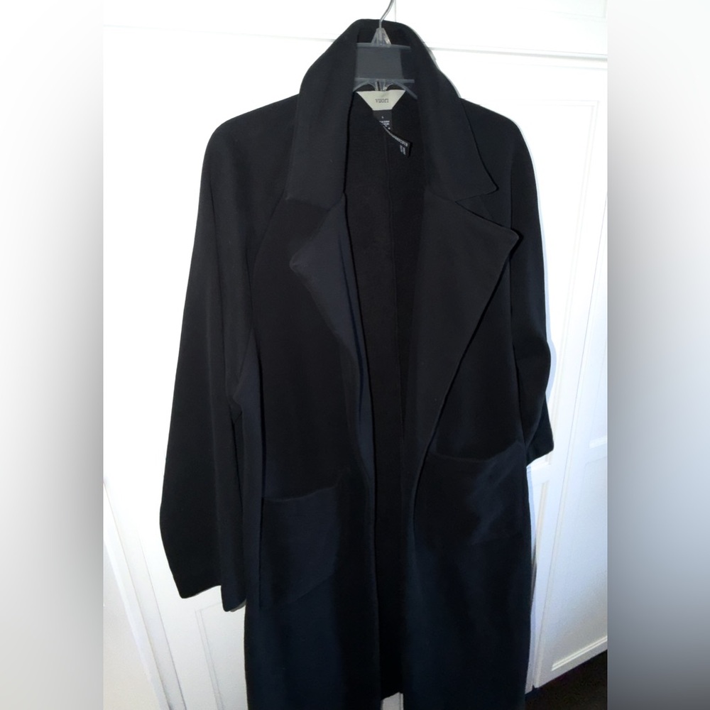Vuori Restore Trench Coat Black Women's Longline Sz Large Lagenlook Minimalist - Picture 3 of 15